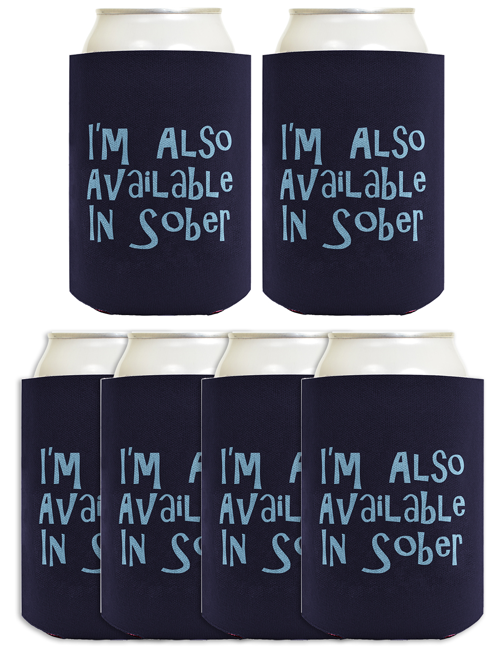 Coolie Junction Keep Calm Drink On Bottle Coolie - Neoprene Beer Bottle Holder (Navy Blue)