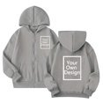 thumbnail image 5 of NAISIBABY Girls' Fleece-Lined Sweatshirt – Solid Color Long Sleeve Hooded Zip-Up Casual Jacket Gray Size 11, 5 of 7