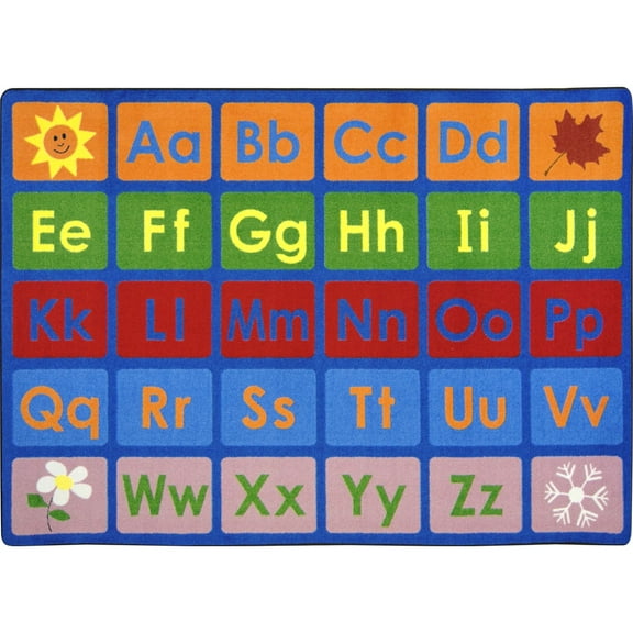 Any Day Alphabet 7'8" x 10'9" area rug in color Multi