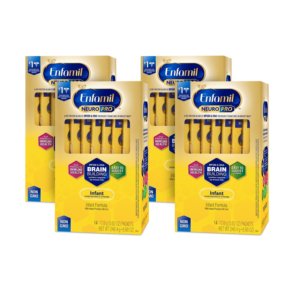 Enfamil Infant NeuroPro Baby Formula, 34.72 oz, 56 Packets of Single Serve Powder