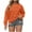 Orange, variant on AherBiu Crew Neck Sweatshirts for Women Pullover Long Sleeve Tops Solid Color Casual Fitted Sweatshirt