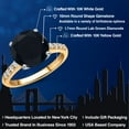 thumbnail image 2 of Gem Stone King 10K Two Tone Gold Black Onyx and Lab Grown Diamond Engagement Ring for Women | 3.20 Cttw | Round 10MM | Gemstone December Birthstone | Size 7, 2 of 6