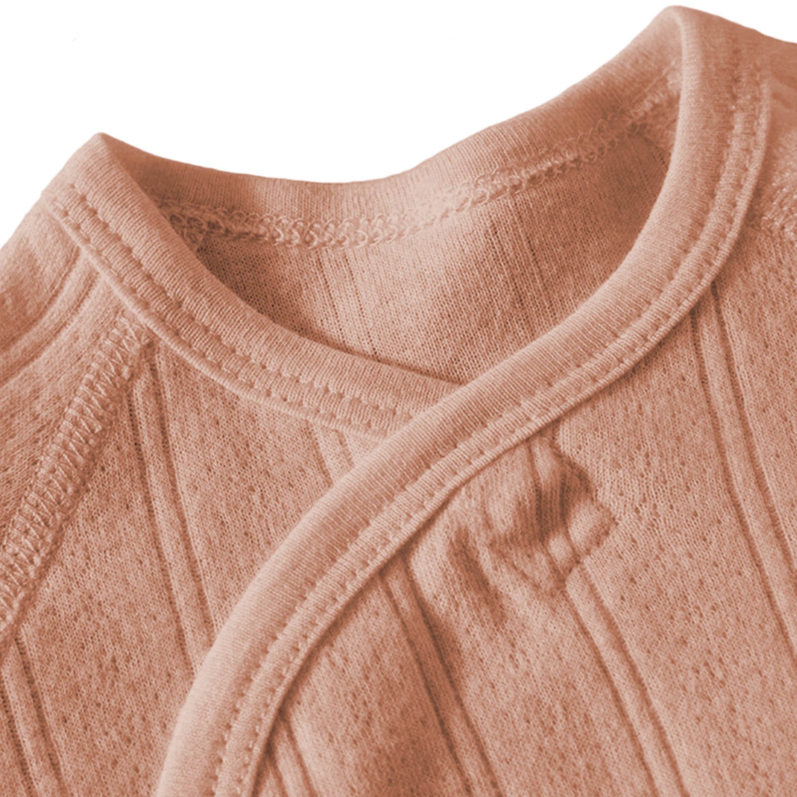 Camisas envolventes para recién nacidos, niños y niñas, de punto acanalado, manga larga, kimono con lazo lateral, suaves y casuales, para uso diario, ropa de bebé, transpirable, talla 0-1 mes 2