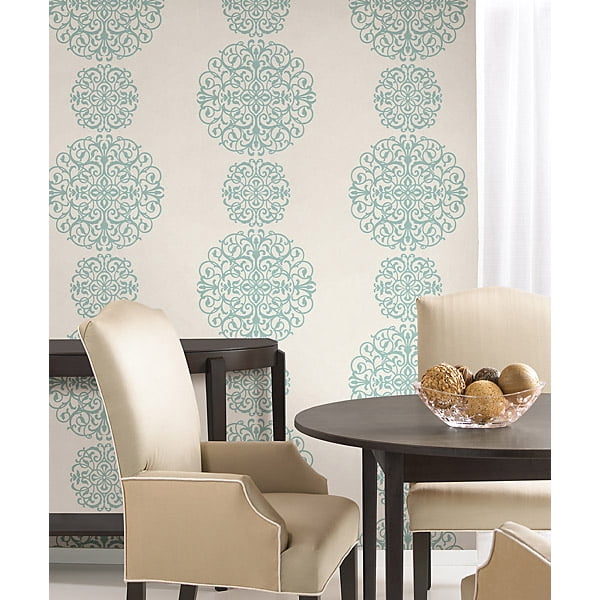 Iman Aqua Medallion Wallpaper