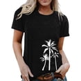 thumbnail image 2 of Coconut Tree Graphic Tees for Women 2026 Summer Casual Short Sleeve Crewneck Tropical Beach Vacation T Shirts, 2 of 4