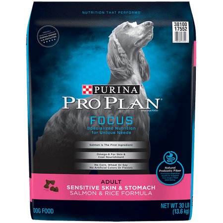 Best Dog Foods - Purina Pro Plan Sensitive Stomach Dry Dog Food; FOCUS Sensitive Skin & Stomach Salmon & Rice Formula - 30 lb. Bag