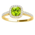 thumbnail image 2 of Aonejewelry 1.20 Ct. Ttw Cushion Shape Peridot Bridal Set In 10k Yellow Gold, 2 of 4