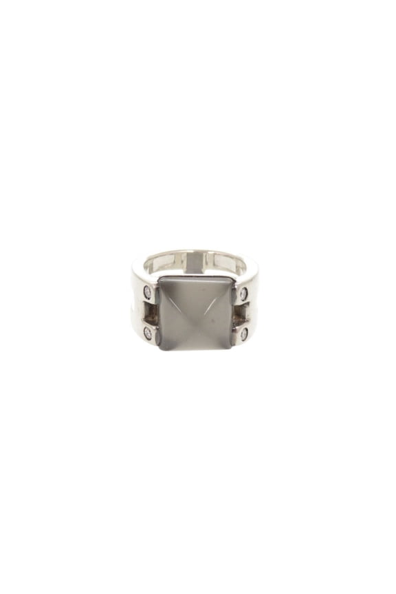 Pre-Owned Hermes Vintage Medor #49 Sterling Silver 925 Moonstone Ring 1549HERMES