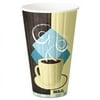 Dart Duo Shield Insulated Paper Hot Cups, 16 oz, Tuscan Chocolate/Blue/Beige, 525/Ct -SCCIC16J7534CT