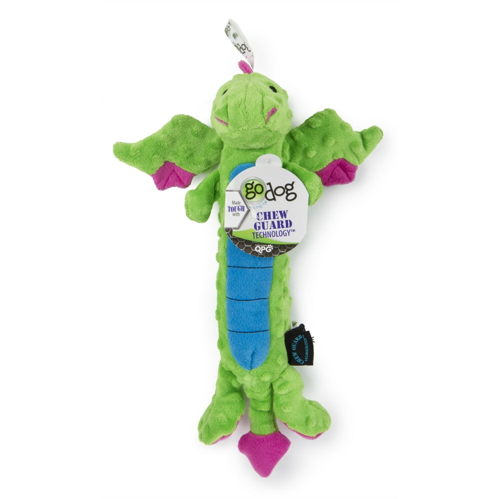 goDog Dragons Skinny with Chew Guard Technology Durable Plush Squeaker