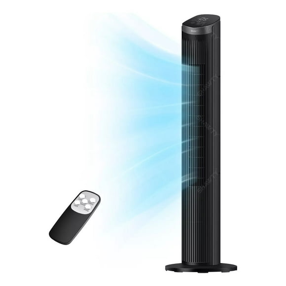 Ventilador De Torre Shawty® 40 Pulgadas 100cm Con Control Remoto, 5 Velocidades Temporizador 12H, Silencioso y Portátil, Ideal Dormitorio, Oficina, Cocina