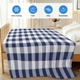 thumbnail image 4 of Navy Blue White Plaid Cooling Blanket, Lightweight Breathable Summer Throw Blanket with Double Sided Cold Effect,Farmhouse Checkered Buffalo Picnic Beach Blankets Bed Sheet for Hot Sleepers 60"x80", 4 of 8
