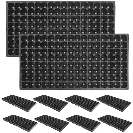 WORGEOUS  10 Pcs 128 Holes in Seedling Plate Hidroponic System Bonsai Tray