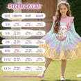 thumbnail image 6 of FKELYI Girls Ruffle Sleeve Dress A Line Twirly Dress for Kids Pink Axolotl Ice Cream Print Midi Soft Fall Dresses Patchwork Playwear Sundress, 9-10 Y, 6 of 6