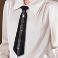 thumbnail image 5 of Vjnyvs Elegant Black Rhinestone Tie Adjustable Neck Ties For Women Men For Casual, Business Shirt Bowtie Accessories, 5 of 7