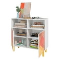 thumbnail image 5 of Retro Sideboard from Engineered Wood in White and Multi Color Red Yellow Blue, 5 of 10