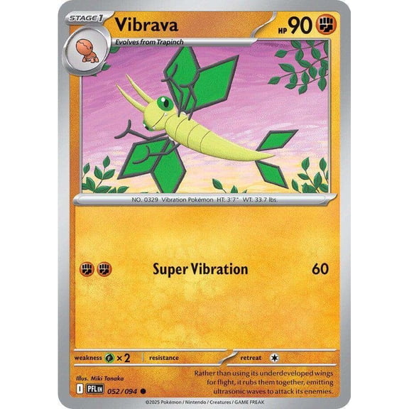Pokemon Phantasmal Flames Common Vibrava #52