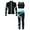 Blue Green, variant on TiaoBug Kids Girls 3Pcs Sports Outfit Crop Top with Athletic Leggings Zipper Jacket Tracksuit Gym Set Light Blue 8