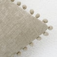 thumbnail image 3 of Throw Pillow Covers Decorative 16 X 16 Inches Pack of 2 Cozy Solid Dyed Soft Chenille Cushion Cases with Pom Poms for Couch Sofa Bed Living Room Home Taupe, 3 of 6