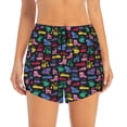 thumbnail image 4 of Lsque Colorful Excavator Printed Women's Running Shorts with Liner Pockets,Elastic Quick Dry Workout Athletic Gym Yoga Shorts,Womens High Waist Shorts-XX-Large, 4 of 9