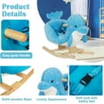 thumbnail image 3 of Kinbor Kids Rocking Horse Plush Dolphin Ride On Toy with Sound & Seat Belts, Blue, 3 of 8