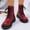 Red, variant on Bnwani Low Heel Boots for Women Winter Fashion Toe Thick Chunky Ankle Versatile Casual Solid Boot Red Size 5.5