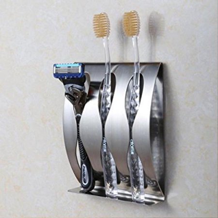 Mellewell Self Stick Adhesive Toothbrush Holder Wall Mount Mellewell Self Stick Adhesive Toothbrush Holder Wall Mount Stainless Steel Brushed Nickel