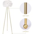 thumbnail image 2 of Maxax 60" Feather Floor Lamp, Elegant Gold Tripod Standing Lamp with White Feather Shade for Bedroom, Living Room, Dining Room, and Kitchen, 2 of 6