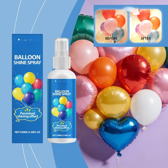 Kieccall Balloon Shine Spray Latex Balloon Gloss Enhancing Spray for Party Wedding Holiday Event Decorations Boost Balloon Shine Extend Float Life Prevent Oxidation 3.4 fl oz