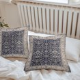 thumbnail image 6 of Throw Pillow Covers 26x26 Inch Set of 2, Blue Beige Boho Waterproof Outdoor Pillow Covers, Vintage Ethnic Tribe Abstract Art Decorative Cushion Pillowcases for Couch, Sofa, Bed, Garden, Patio, 6 of 9