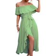 thumbnail image 3 of Vestido De Verano, Vestido De Una Pieza, Cómodo, A La Moda, Estampado De Puntos, Dobladillo Irregular Para Vacaciones, 3 of 5