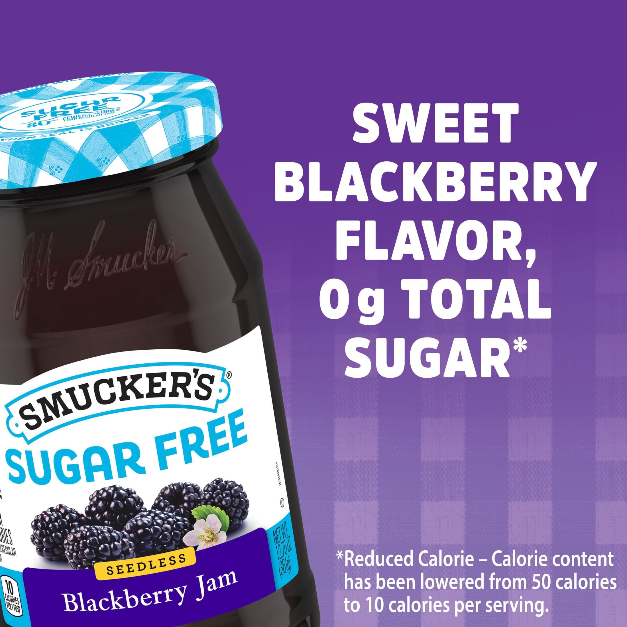 (3 pack) Smucker's Sugar Free Seedless Blackberry Jam, 12.75 oz