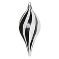 thumbnail image 2 of Vickerman 12'' Black and White Glitter Swirl Drop Christmas Ornament, 2 of 2