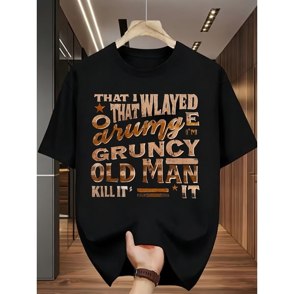 Men's Funny Vintage Grumpy Old Man Graphic T-Shirt