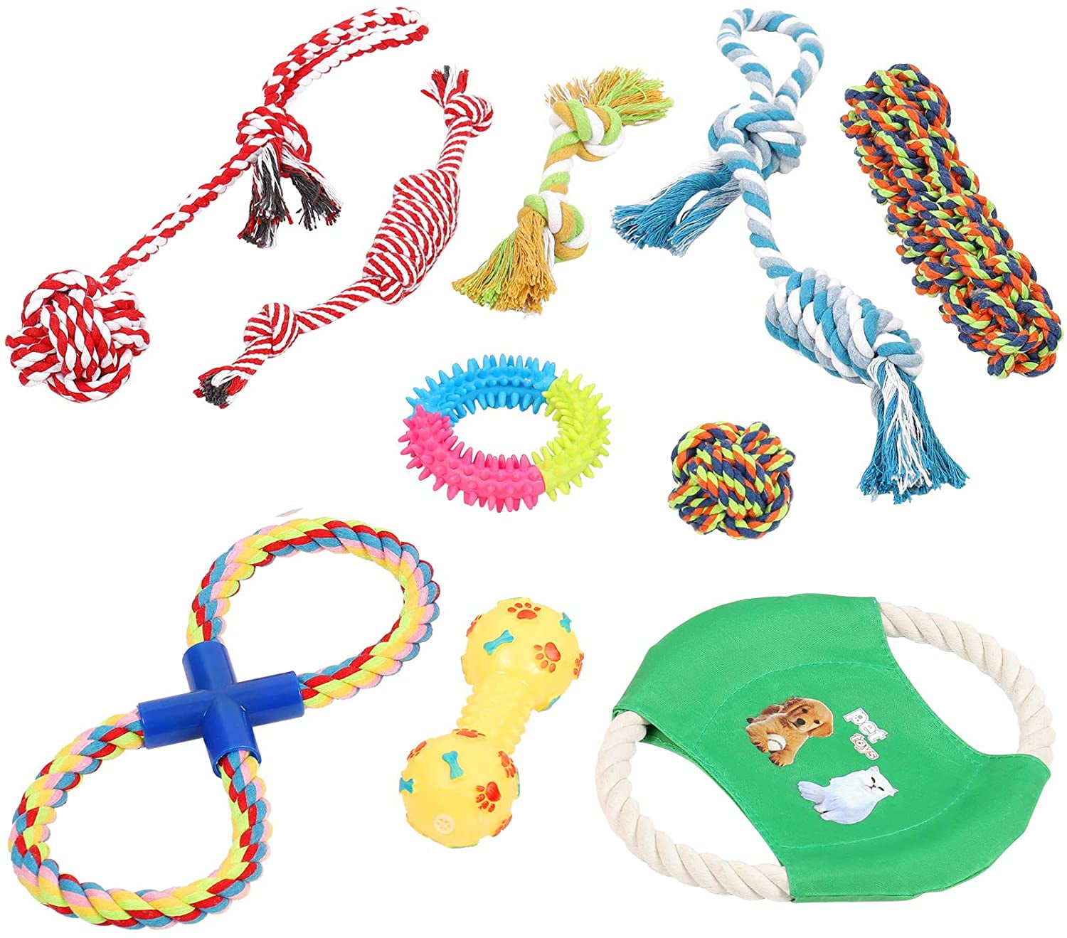 Dog Chew Toys Set with Cotton Rope for Puppies and Small Dogs PEUPET Puppy Teething Toys 