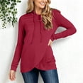 thumbnail image 6 of SBYOJLPB Maternity Hooded Tops for Women Long Sleeves Solid Color Casual Comfortable Pregnancy Clothes, 6 of 8