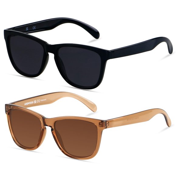ANDWOOD Gafas de Sol Polarizadas Retro Clásicas y de Moda con Protección UV400