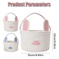 thumbnail image 3 of Cute Easter Basket, Large Easter Bunny Basket, Woven Cotton Rope Baby Egg Easter Baskets for Girls, Boys, Toddler, Babies, Infant, with Gift Bags and Ribbons, 3 of 9