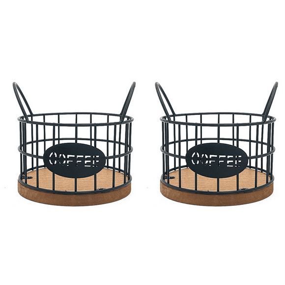 Wooden Coffee Capsule Organizer Kitchen Countertop Storage Basket with Base Counter K Cup Holder Fruit Nuts for Bar,B