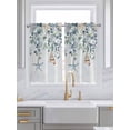 thumbnail image 2 of Tier Curtains 45 Inches Long, Blue Coastal Window Treatment Curtain Drapes, Eucalyptus Leaves Summer Beach Starfish Window Half Privacy Curtains for Bedroom Bathroom, 42"x45", 2 Panels, 2 of 7