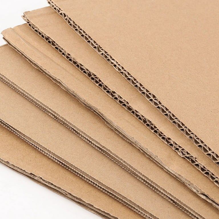 KINJOEK 100 Packs Corrugated Cardboard Sheets 11 x 14 x 1/16 Inches, Brown  Kraft Corrugated Cardboard for Packaging 