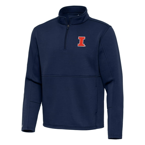 Men's Antigua Navy Illinois Fighting Illini Twist Quarter-Zip Pullover Jacket