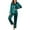 Dark Green, variant on Ekouaer Silk Satin Pajamas Set Women's 2 Piece Pjs Long Pant Fall Soft Sleepwear Button Up Loungewear with Pockets