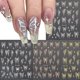 thumbnail image 1 of 3D Holographic Butterfly Nail Art Sticker 4 Sheets Laser Shiny Butterflies Nail Charms Spring Nail Art Decoration Gold Bronzing Star Self Adhesive Nai, 1 of 4