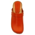 thumbnail image 6 of KLÄGN Tuva Wood Open Back Grip Orange Veg Tan Leather Clogs, 6 of 9