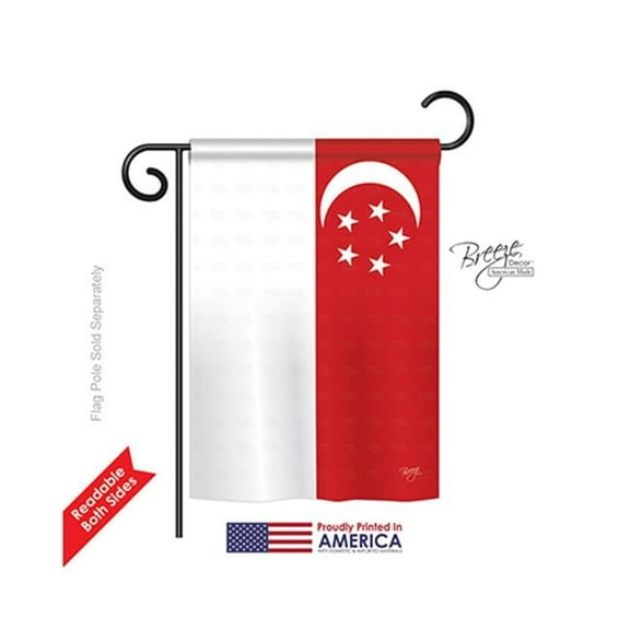 Breeze Decor 58258 Singapore 2-Sided Impression Garden Flag - 13 x 18.5 in.