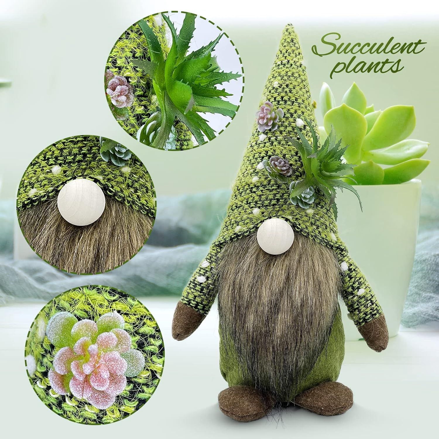 Set of 3 Hocus Pocus Witch Gnomes with Brooms for Rustic Halloween Decor