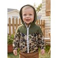 thumbnail image 4 of RUINIXCW Toddler Baby Boys Hooded Jacket Fashion Camouflage Patchwork Long Sleeve Zip Up Fall Coat, 4 of 7