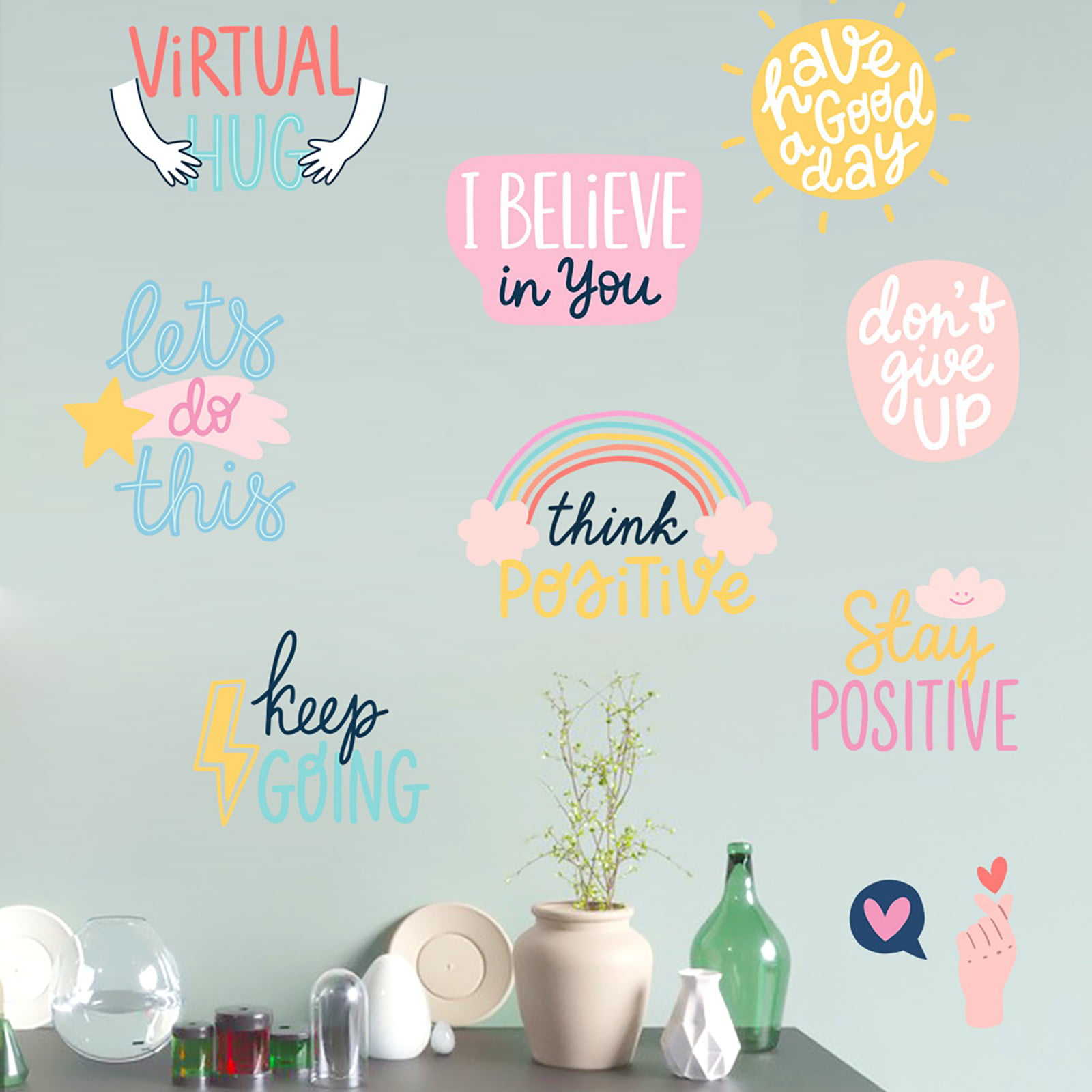 Heiheiup Stickers Love Bedroom Quotes Stickers Wall Like Inspirational  Color Stickers Sticker Book for Adults 