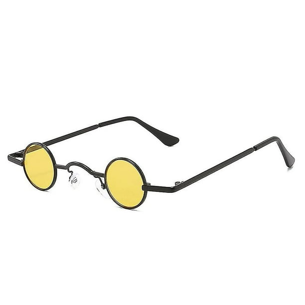 Gafas de sol retro con montura redonda mini, gafas de sol estilo hip hop